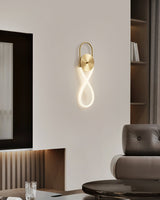 Modern Necklace Loop Brass Wall Lamp Integrated LED Minimalist Indoor Sconce Lighting