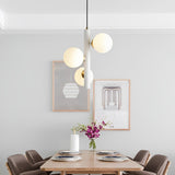 Modern Nordic 3 Glass Globe LED Pendant Light for Dining Room and Living Space