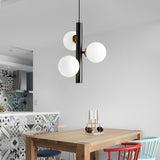 Modern Nordic 3 Glass Globe LED Pendant Light for Dining Room and Living Space