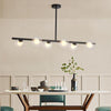 Modern Nordic 6 Light Glass Globe LED Chandelier Metal Island Light Fixture for Living Room