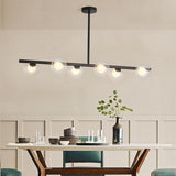 Modern Nordic 6 Light Glass Globe LED Chandelier Metal Island Light Fixture for Living Room