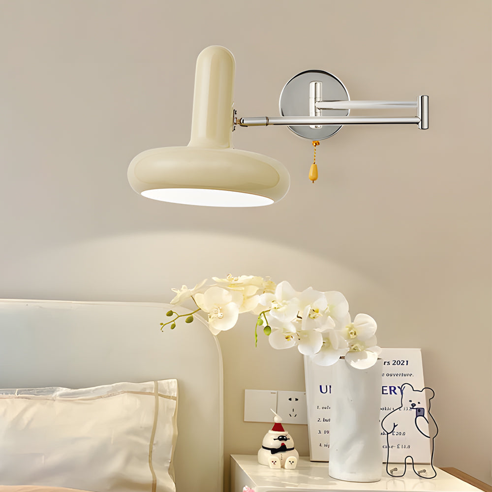 Modern Nordic Adjustable Glass Swing Arm Wall Sconce Dimmable Remote Control Lighting