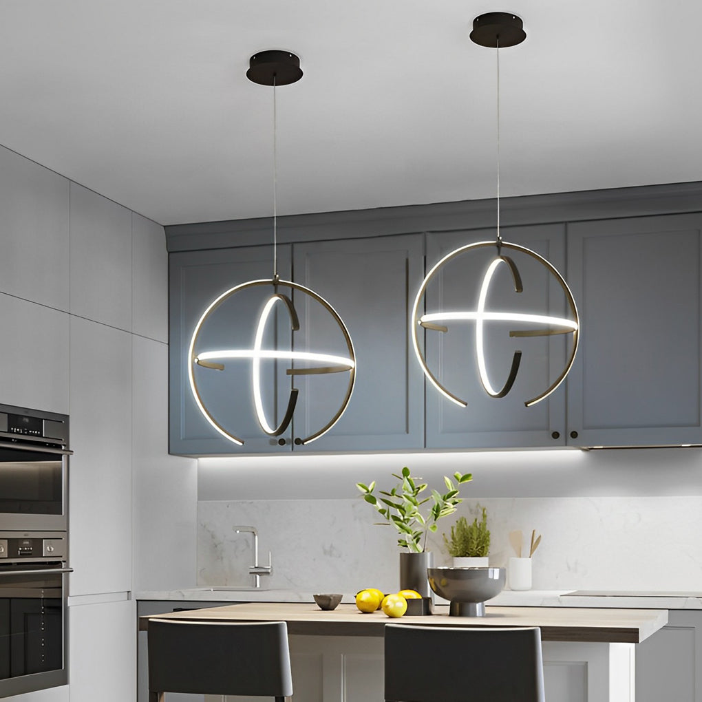 Modern Nordic Adjustable Ring LED Chandelier for Kitchen and Dining Room Pendant Lighting
