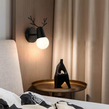 Modern Nordic Antler Deer Head Wall Sconce Indoor Metal Bracket Light for Bedroom