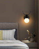 Modern Nordic Antler Deer Head Wall Sconce Indoor Metal Bracket Light for Bedroom