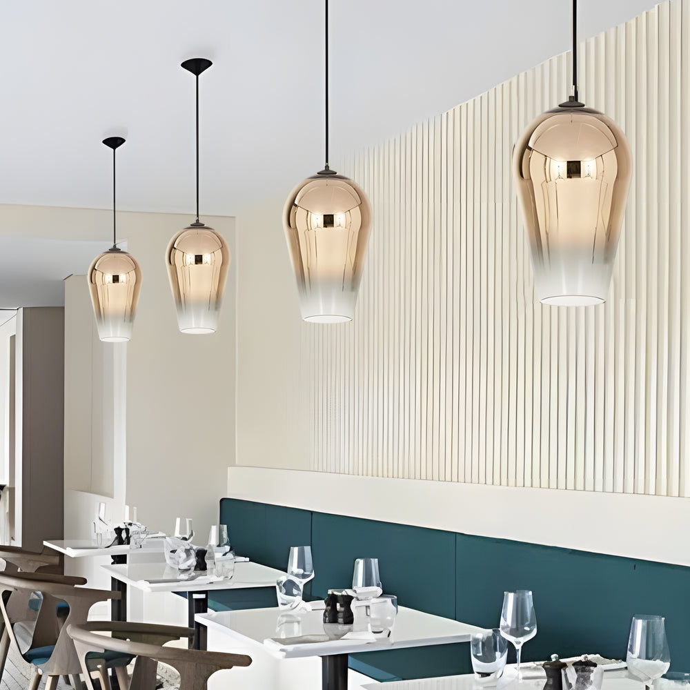 Modern Nordic Art Glass Gradient Pendant Light LED Hanging Fixture for Dining Room
