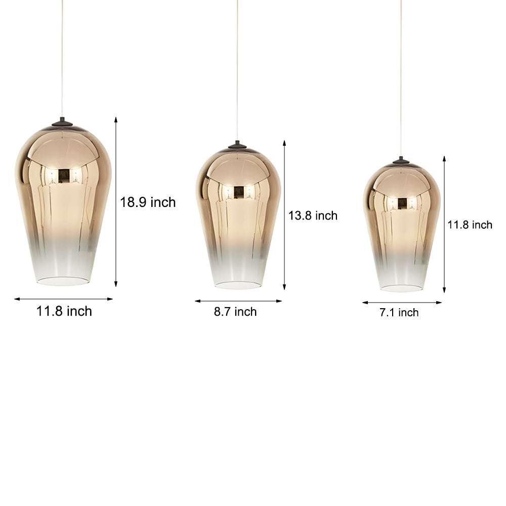 Modern Nordic Art Glass Gradient Pendant Light LED Hanging Fixture for Dining Room