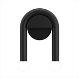 Modern Nordic Black Wall Sconce Lighting with 2 Glass Globes for Bedroom and Hallway