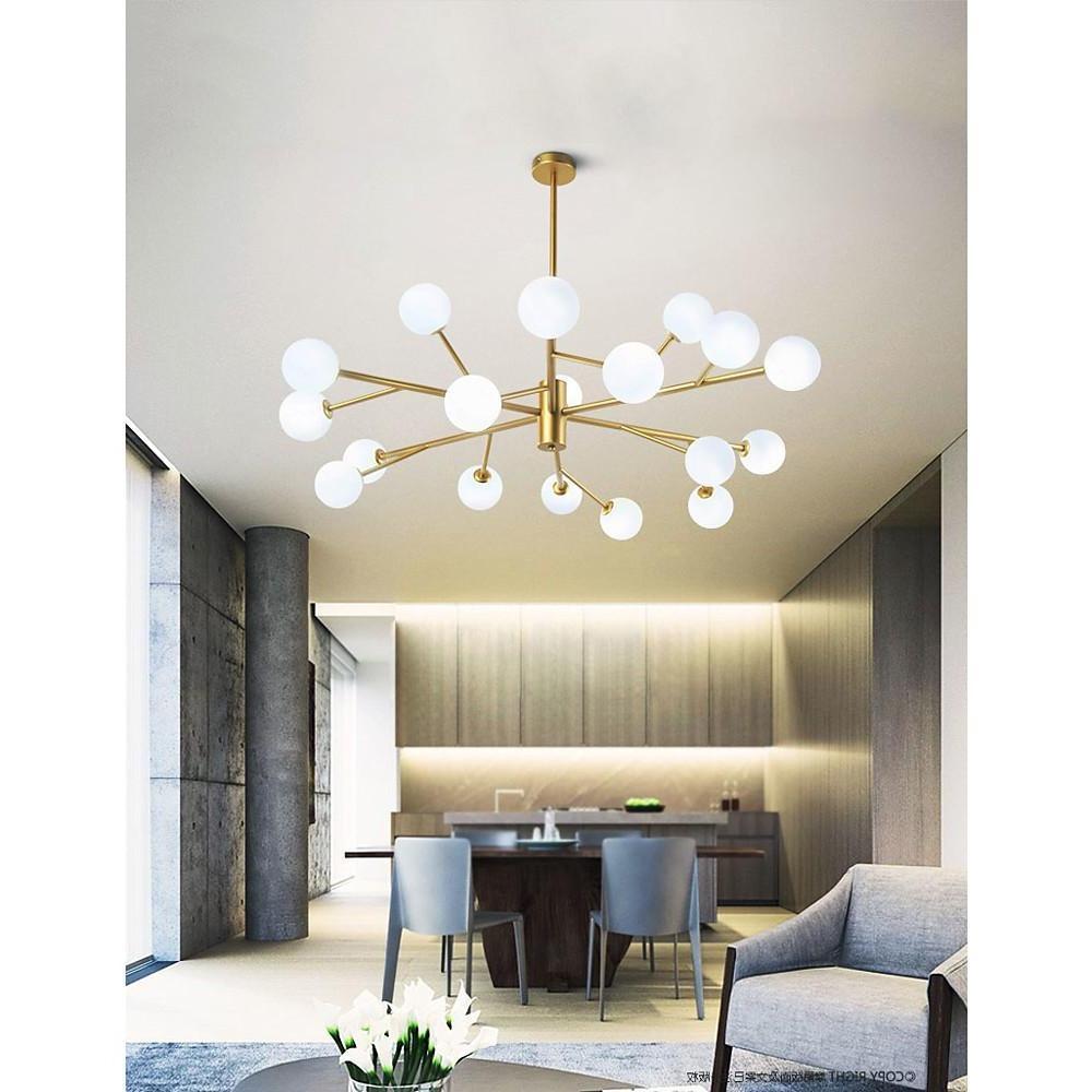 Modern Nordic Bubble Glass Globe Cluster Pendant Light for Contemporary Living Room LED Ceiling Chandelier