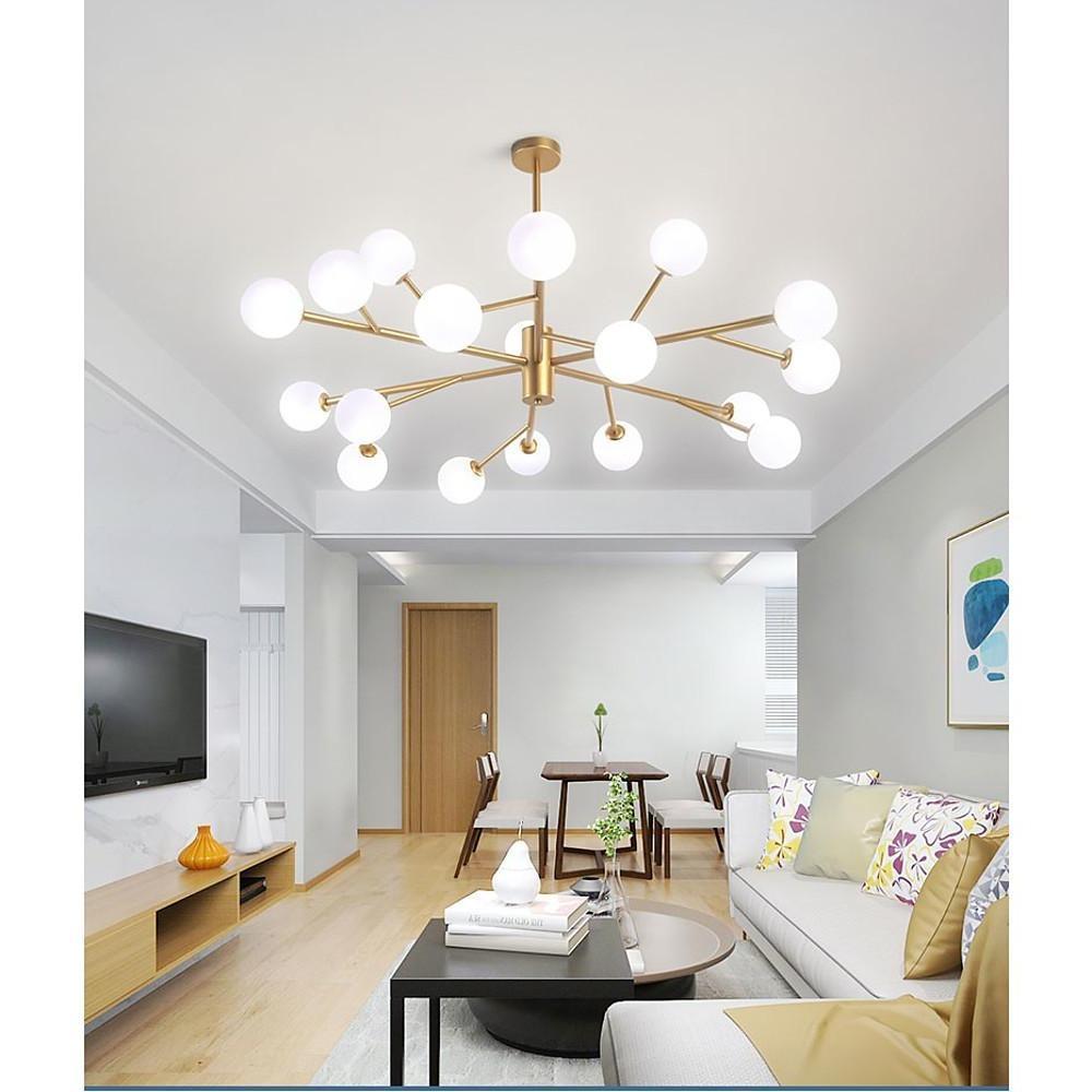 Modern Nordic Bubble Glass Globe Cluster Pendant Light for Contemporary Living Room LED Ceiling Chandelier