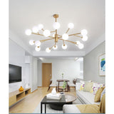 Modern Nordic Bubble Glass Globe Cluster Pendant Light for Contemporary Living Room LED Ceiling Chandelier