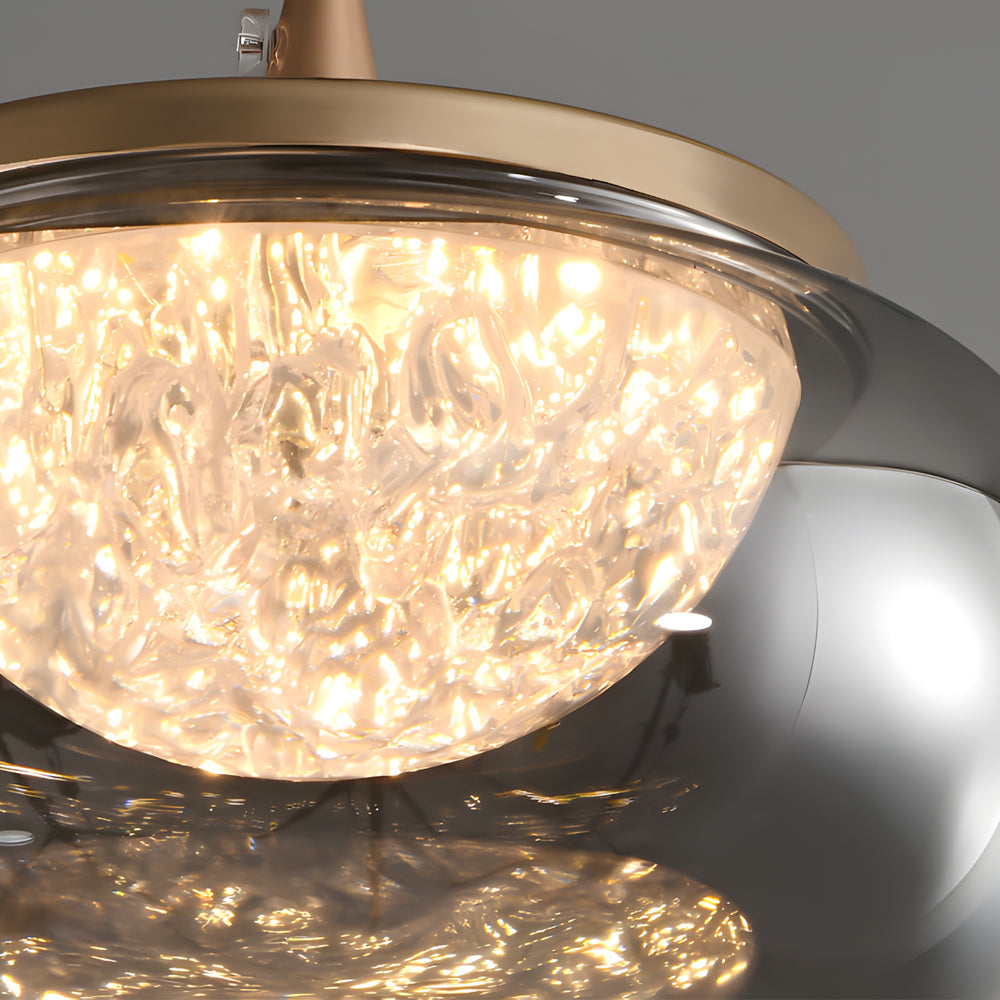 Modern Nordic Candy Jar Smoky Glass Pendant Light with 3 Step Dimming LED Hanging Lamp