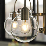 Modern Nordic Chandelier Glass Ball Curved Iron Arm Pendant Light for Living Room 4 or 5 Lights
