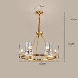 Modern Nordic Circular Copper LED Chandelier with Glass Shades for Dining and Living Rooms