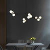 Modern Nordic Cluster Glass Chandelier Metal Hanging Pendant Light in Black and Gold