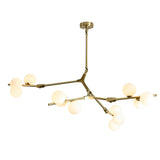 Modern Nordic Cluster Glass Chandelier Metal Hanging Pendant Light in Black and Gold