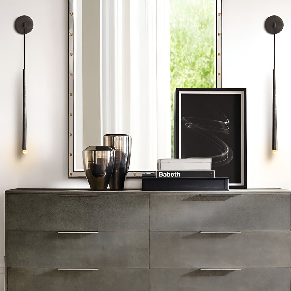 Modern Nordic Crystal LED Strip Wall Sconce Minimalist Gold Black Luxury Lighting