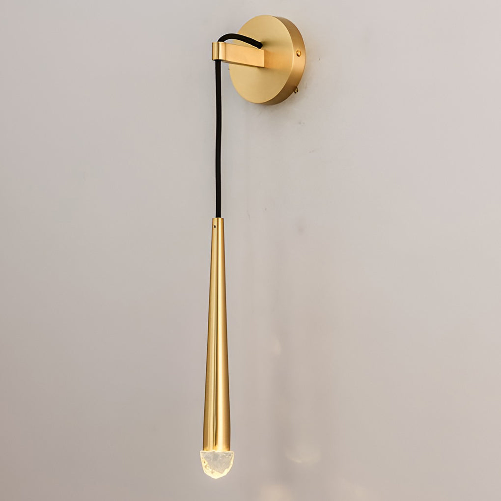Modern Nordic Crystal LED Strip Wall Sconce Minimalist Gold Black Luxury Lighting