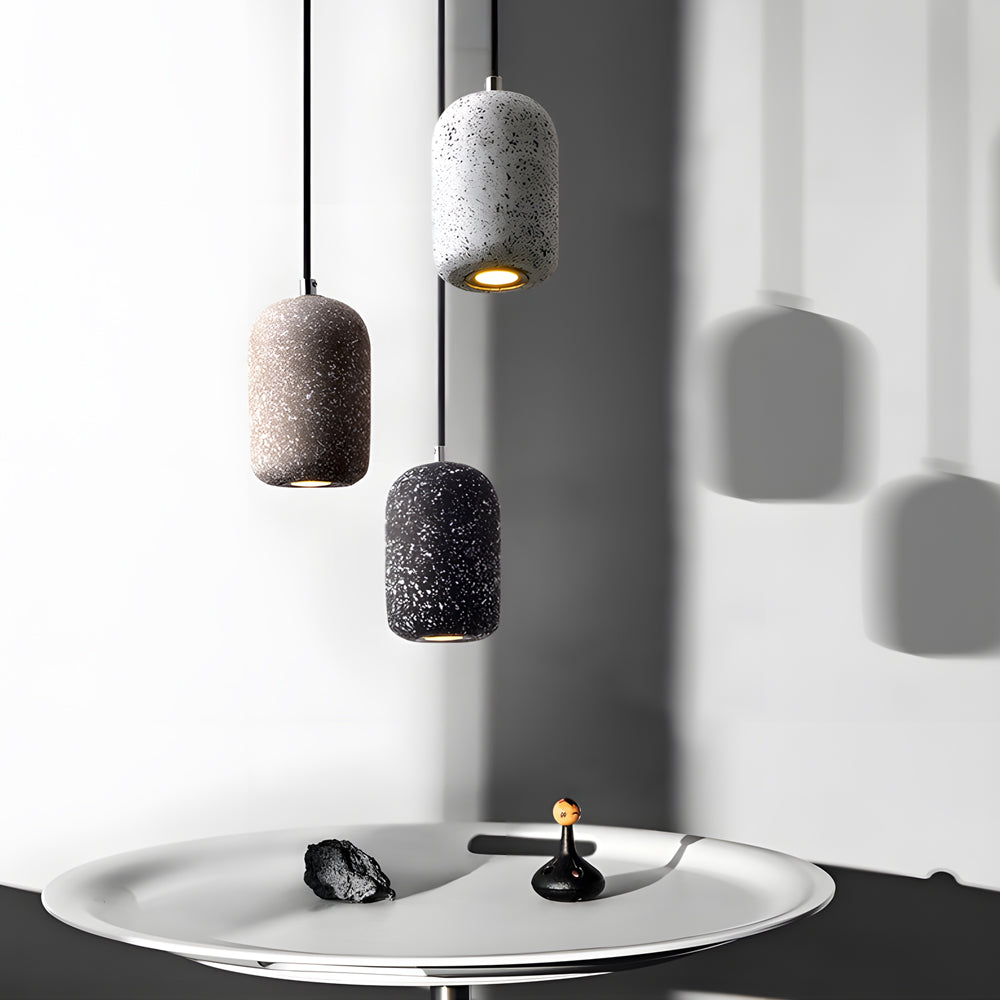 Modern Nordic Cylinder Cement Pendant Light LED Hanging Lamp for Kitchen Island and Dining Room
