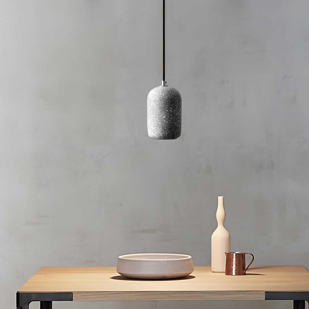 Modern Nordic Cylinder Cement Pendant Light LED Hanging Lamp for Kitchen Island and Dining Room