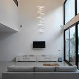Modern Nordic Fishbone LED Chandelier Dimmable Wave Strip Pendant Light for Kitchen and Dining Room
