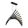 Modern Nordic Fishbone LED Chandelier Dimmable Wave Strip Pendant Light for Kitchen and Dining Room