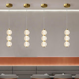 Modern Nordic Geometric LED Copper Pendant Light with Acrylic Globe Shades