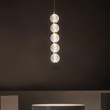Modern Nordic Geometric LED Copper Pendant Light with Acrylic Globe Shades
