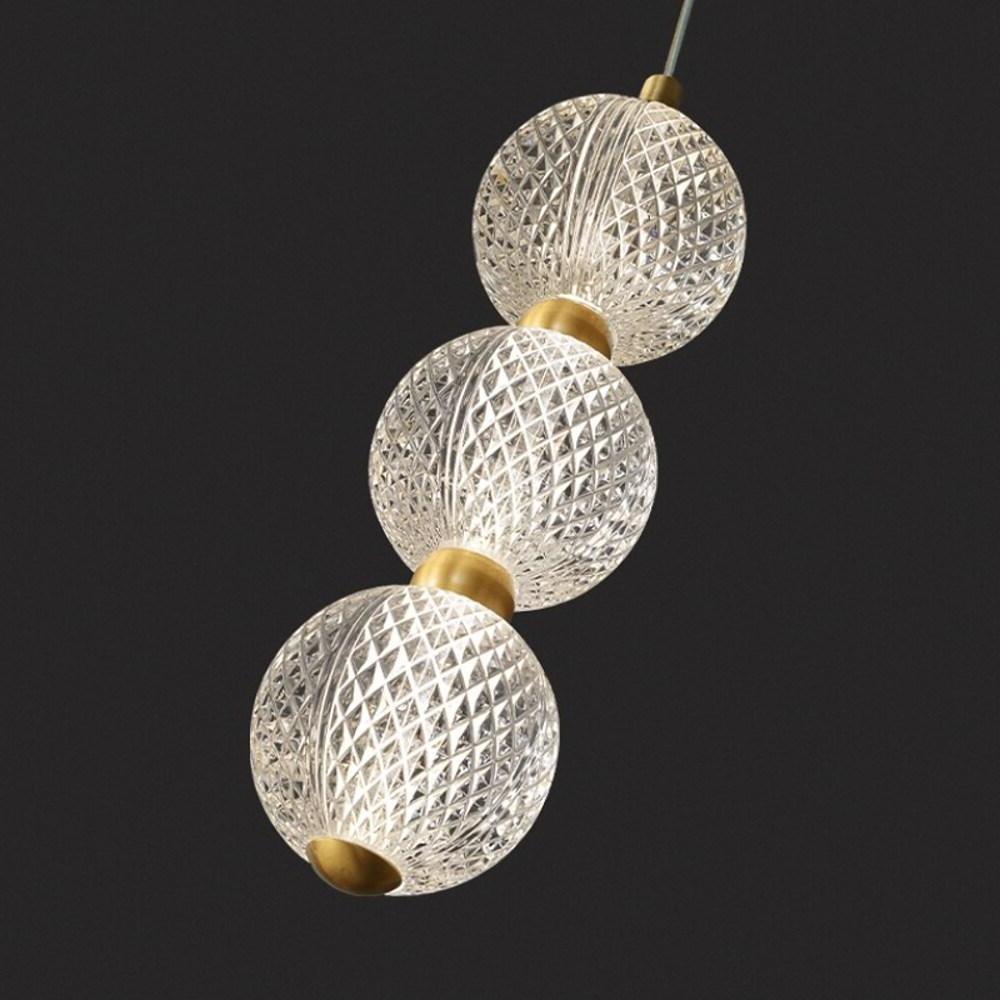 Modern Nordic Geometric LED Copper Pendant Light with Acrylic Globe Shades