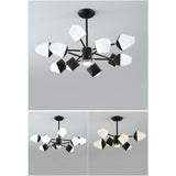 Modern Nordic Geometric LED Pendant Light Metal Acrylic Chandelier for Living Room