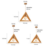 Modern Nordic Geometric Wood Frame Hanging Pendant Light Minimalist Art Chandelier