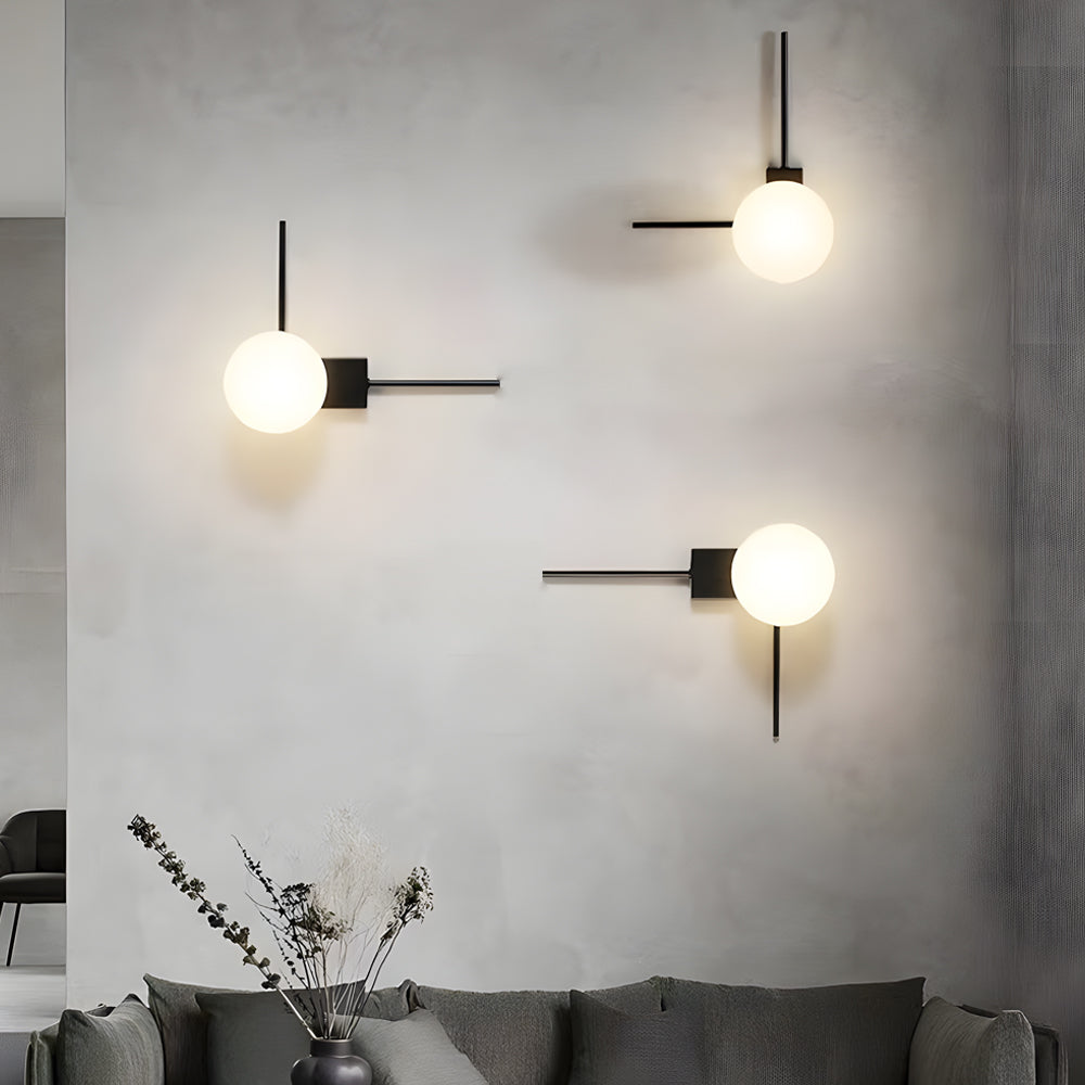 Modern Nordic Glass Ball Wall Sconce Minimalist Indoor Lighting for Bedroom and Living Room