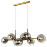 Modern Nordic Glass Bubble Chandelier with 8 Light Metal Industrial Frame for Dining Room