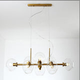 Modern Nordic Glass Bubble Chandelier with 8 Light Metal Industrial Frame for Dining Room