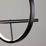 Modern Nordic Glass Bubble Chandelier with Integrated LED Ring and Black Linear Frame