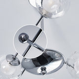 Modern Nordic Glass Globe Chandelier with 3 Color Dimming LED for Living Room
