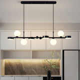Modern Nordic Glass Globe LED Chandelier 3 Step Dimming Dining Room Island Pendant Light