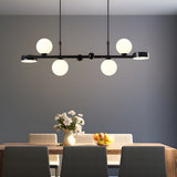 Modern Nordic Glass Globe LED Chandelier 3 Step Dimming Dining Room Island Pendant Light