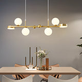 Modern Nordic Glass Globe LED Chandelier 3 Step Dimming Dining Room Island Pendant Light