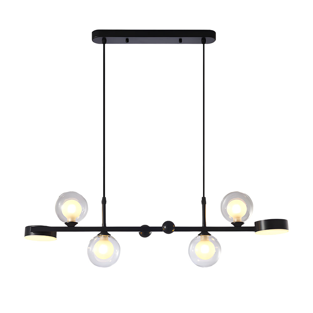 Modern Nordic Glass Globe LED Chandelier 3 Step Dimming Dining Room Island Pendant Light