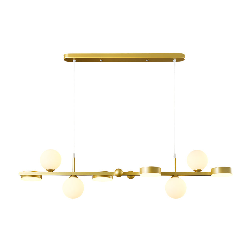 Modern Nordic Glass Globe LED Chandelier 3 Step Dimming Dining Room Island Pendant Light