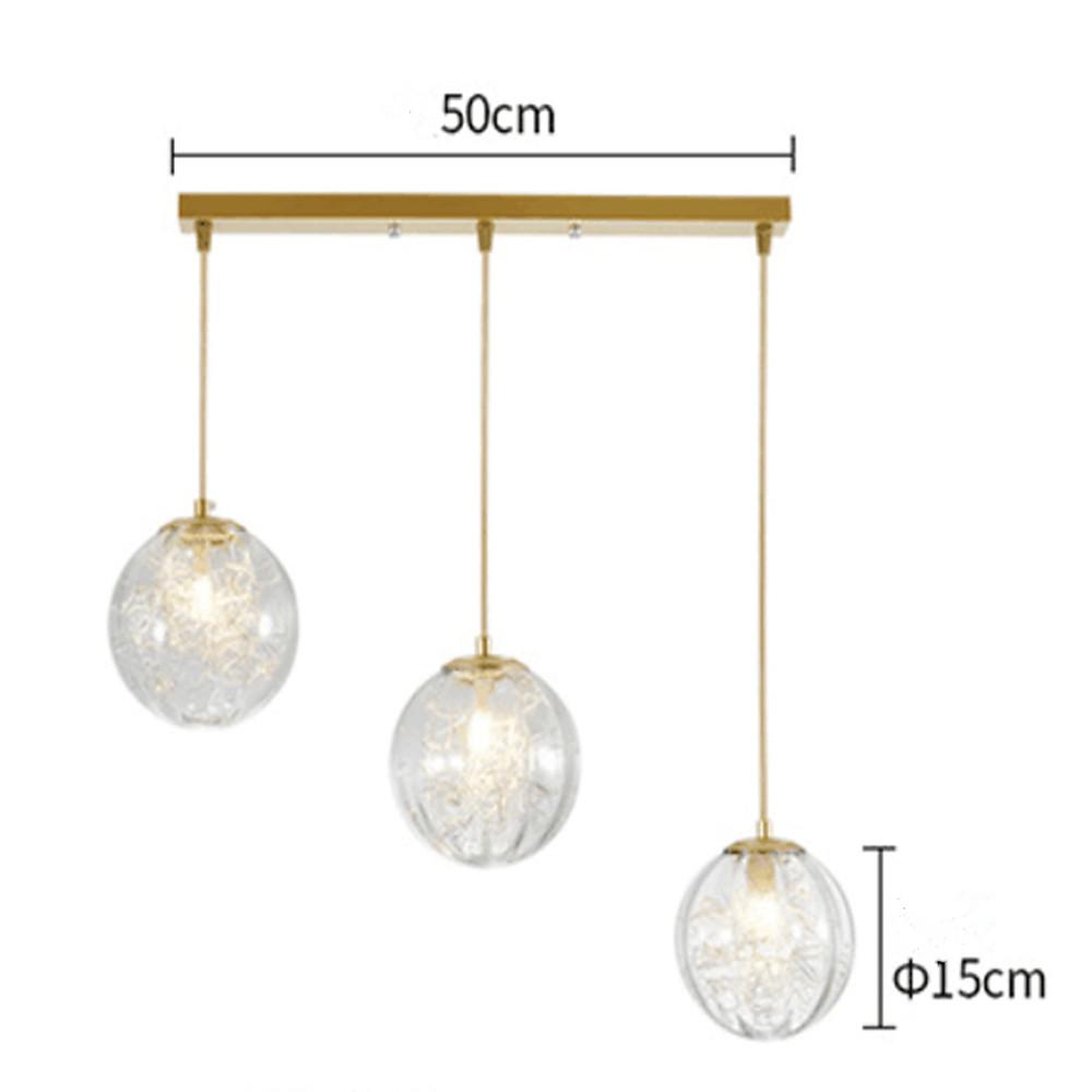 Modern Nordic Glass Globe Pendant Light Artistic Spherical Hanging Lamp for Kitchen and Bedroom