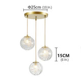 Modern Nordic Glass Globe Pendant Light Artistic Spherical Hanging Lamp for Kitchen and Bedroom