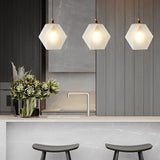 Modern Nordic Glass Pendant Lamp with Iron Metal for Kitchen Island and Bedroom
