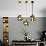 Modern Nordic Glass Pendant Lamp with Iron Metal for Kitchen Island and Bedroom