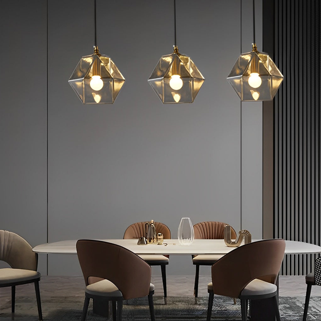 Modern Nordic Glass Pendant Lamp with Iron Metal for Kitchen Island and Bedroom