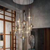 Modern Nordic Glass Pendant Light Adjustable Height LED Hanging Lamp for Living Room Kitchen and Entryway