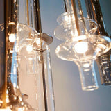 Modern Nordic Glass Pendant Light Adjustable Height LED Hanging Lamp for Living Room Kitchen and Entryway