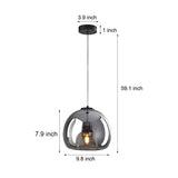 Modern Nordic Glass Pendant Light Fixture in Cognac and Smoke Gray for Living and Dining Rooms