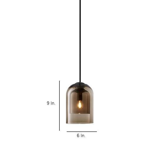 Modern Nordic Glass Pendant Light for Dining Room and Bedroom Elegant Amber Smoke Gray Hanging Ceiling Lamp